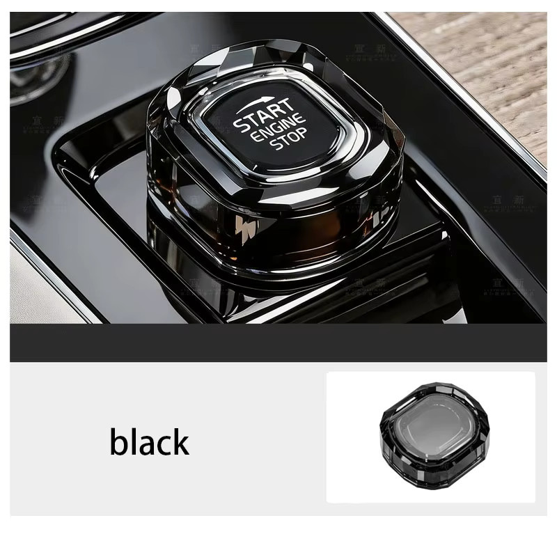 LINGLUYANG Kristallknopf-Abdeckung für Volvo XC60 S90 XC90 S60 V60 V90, Ein-Klick-Start Zubehör, transparent - Bild 5