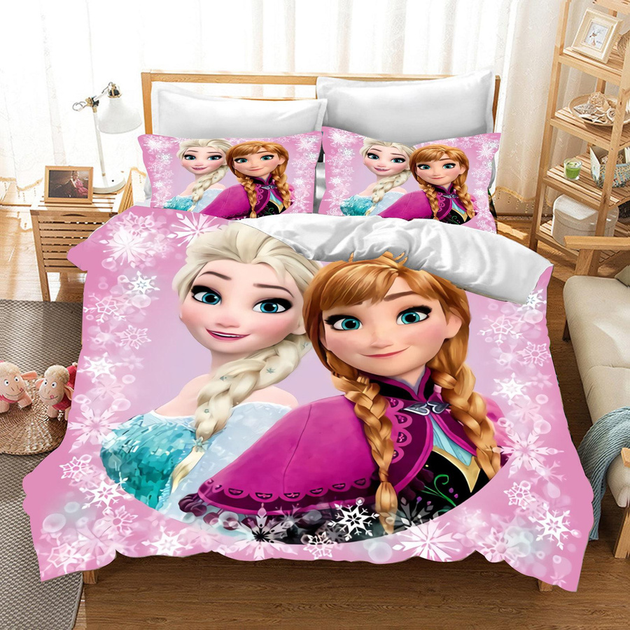 Paslu Frozen Prinzessin Bettwäsche Set Elsa mit Kissenbezügen, Farbe Pink, B/H: 140 x 210 cm - Bild 3