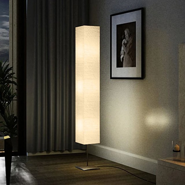 vidaXL Standleuchte mit Lampion aus Papier und Stahlständer in Beige, Höhe: 170 cm - Bild 1