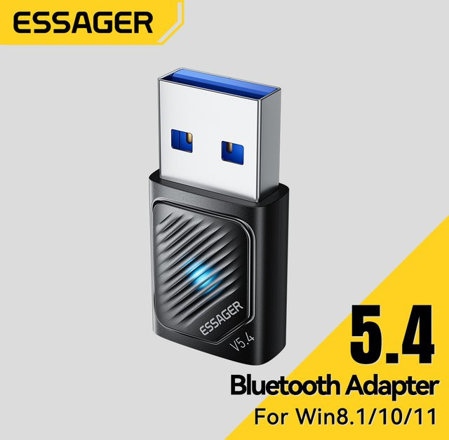 Essager Bluetooth 5.4 USB Adapter in Schwarz für PC, Maus, Tastatur und Audio-Receiver - Bild 1
