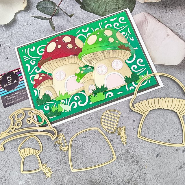 Pilzhaus Metall-Stanzform für Bastelarbeiten, Scrapbooking und DIY-Grußkarten - Bild 1