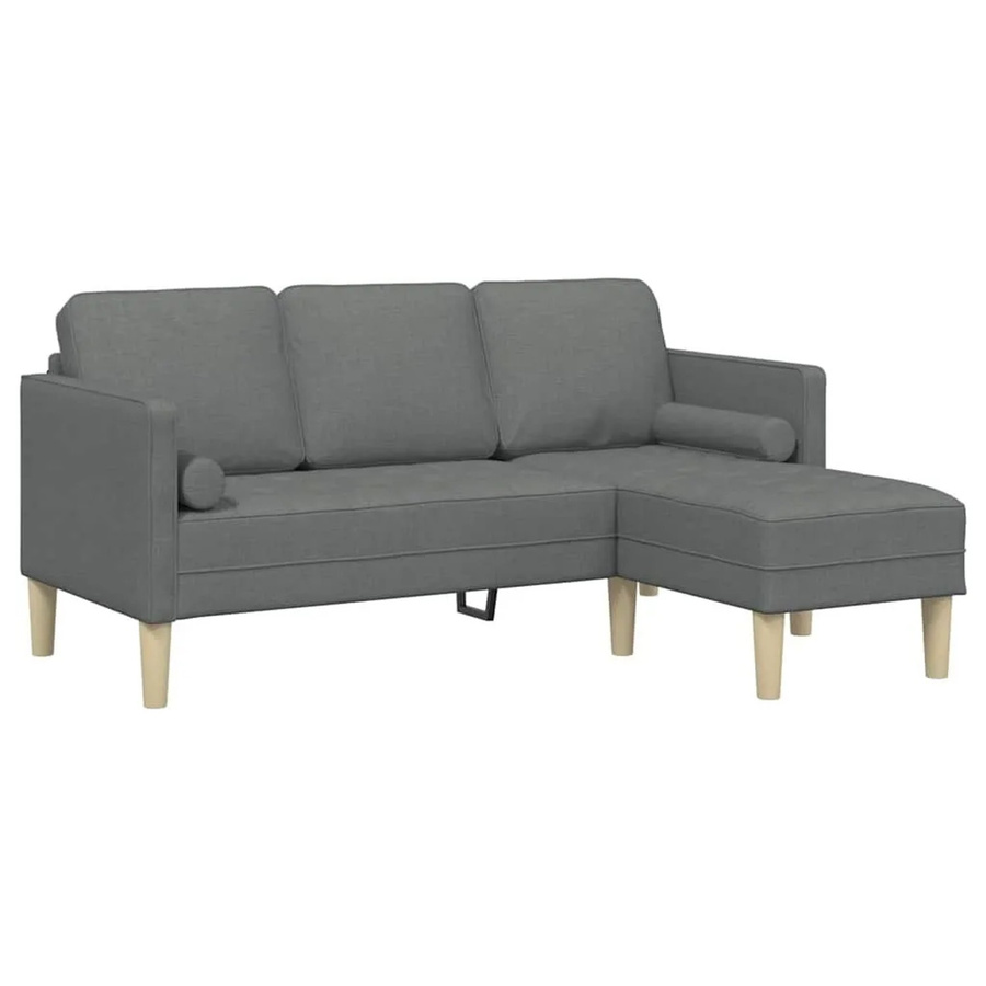 vidaXL Ecksofa Set in Grau mit Kissen, L-Form, Polsterung aus Polyester und Reversibler Sitzfläche - Bild 2