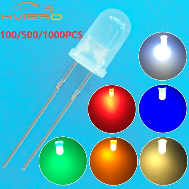 HVIERO LED Dioden Set 5mm Rund in Weiß, Rot, Grün, Blau und Gelb - Bild 1