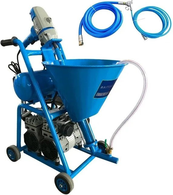 Industrielle Zementpaste-Spritzmaschine mit integriertem Mischgerät für wasserdichte Wandbeschichtungen in Blau - Bild 1