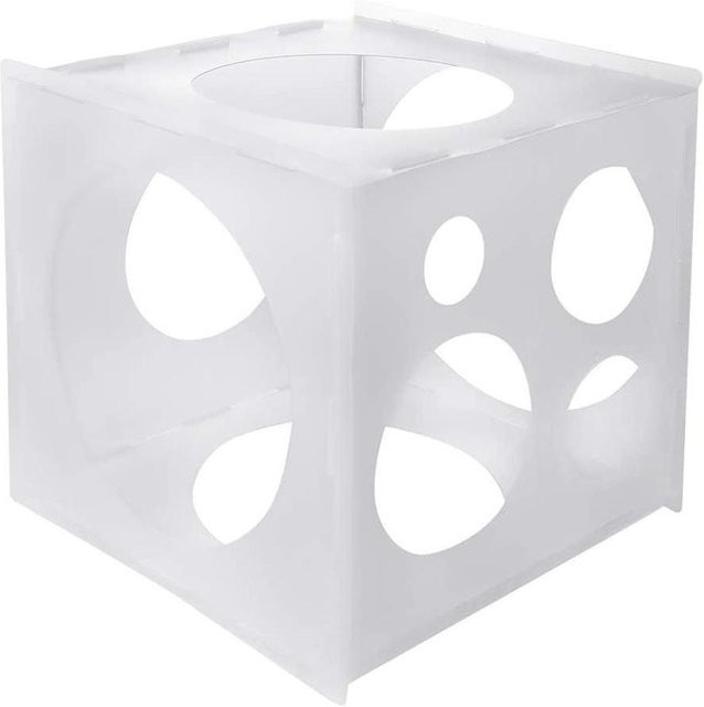 KONNWEI Ballon-Größenbox mit 11 Löchern für Geburtstagsfeier und Hochzeitsdeko, Weiß, B/T/H: 30,0 x 30,0 x 22,5 cm - Bild 1