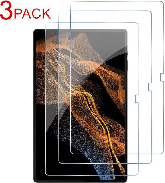 3er-Set Gehärtetes Glas Displayschutzfolie für Samsung Galaxy Tab S6 Lite, S7 FE, S8, S9, S9 FE, S9 Plus, S10, S11, A8, A9 Plus, Ultra, Transparent - Bild 1