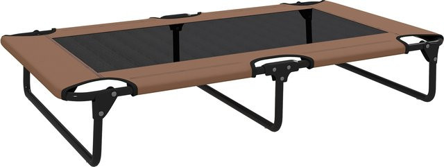 PawHut Erhöhtes Hundebett klappbar für große Hunde in Braun mit atmungsaktivem Texteline-Netz und Oxford-Stoff, B/T/H: 107 x 61 x 20 cm - Bild 1