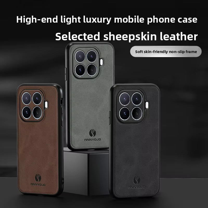 Stoßfeste Schafsleder-Handyhülle mit magnetischem Schutz für Xiaomi 17T, 15T Pro, POCO M8, X8 ProMax und F8 Ultra in Schwarz - Bild 2