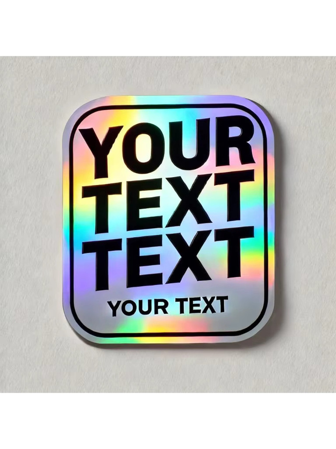 Personalisierte holografische Aufkleber mit individuellem Text und Logo in Multicolour, wasserfest und langlebig - Bild 3