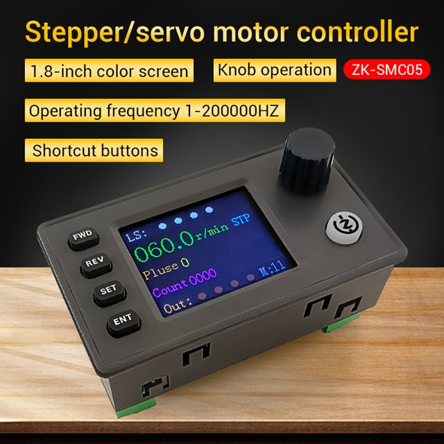 Aideepen SMC05 Stepper-Servomotor-Pulsregler mit 2-Plattform-Steuerung über PC und Mobile App, SPS-Steuerung, 1Hz-200000Hz, Schwarz - Bild 1