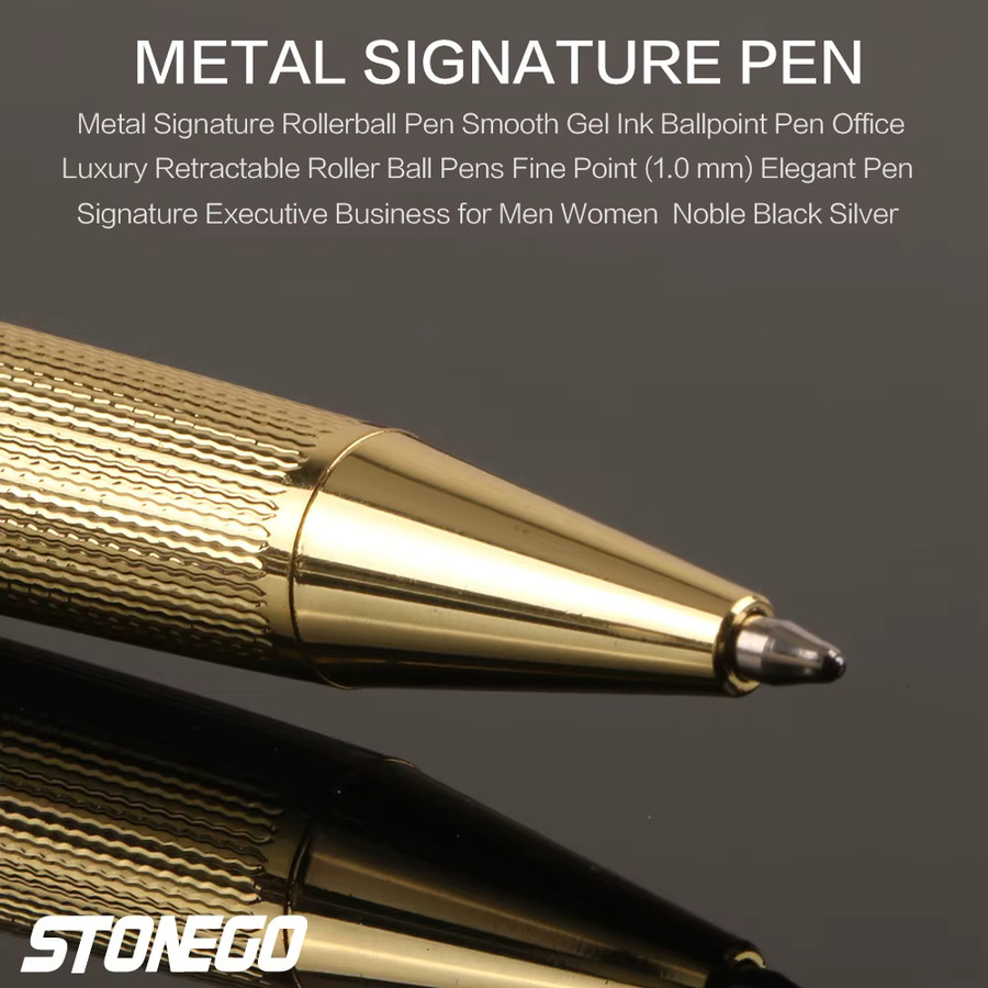 STONEGO Metall-Kugelschreiber in Silber mit schwarzer Tinte und 1,0 mm mittlerer Spitze - Bild 3