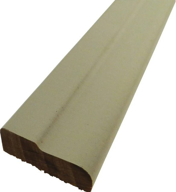 Döllken Profiles Sockelleiste aus Massivholz in Weiß, Höhe: 23 mm, Tiefe: 7 mm, Länge: 2400 mm - Bild 1