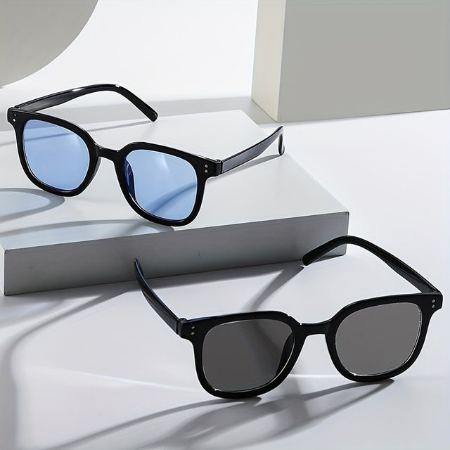 Hindfield Sonnenbrille, Vollrand, Square, Kunststoff, Unisex, schwarz, blau, polarisiert, verspiegelt - Bild 1