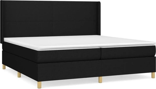 vidaXL Boxspringbett mit Matratze Schwarz Hybrid-Design mit Taschenfederkern B/T: 203 x 203 x 118 cm - Bild 1