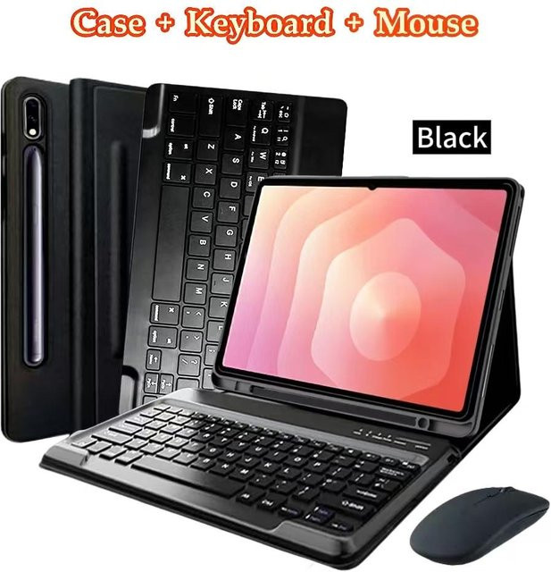 Samsung Lederhülle mit kabelloser Tastatur und S Pen Halter für Galaxy Tab S11 Ultra 14,6 Zoll, Schwarz - Bild 1