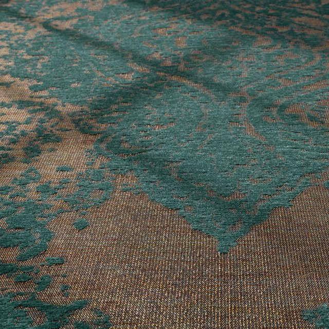Flachgewebe-Teppich Marbella in Türkis im Vintage-Stil, rutschfest und fußbodenheizungsgeeignet, B/T: 80 x 250 cm - Bild 1