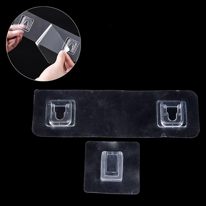 Selbstklebende Wandhaken aus Kunststoff, wasserdicht und transparent, 2 oder 4 Stück für Küche und Bad - Bild 2