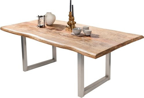 SIT Tisch TABLES & CO aus Mangoholz in Braun mit Metallgestell, H x B x T: 76 x 100 x 100 cm - Bild 1
