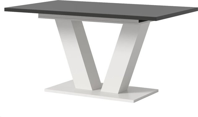 Inn.Furn Esstisch aus MDF und Metall in Grau und Weiß, ausziehbar von 150 cm auf 190 cm, modern und rechteckig - Bild 1