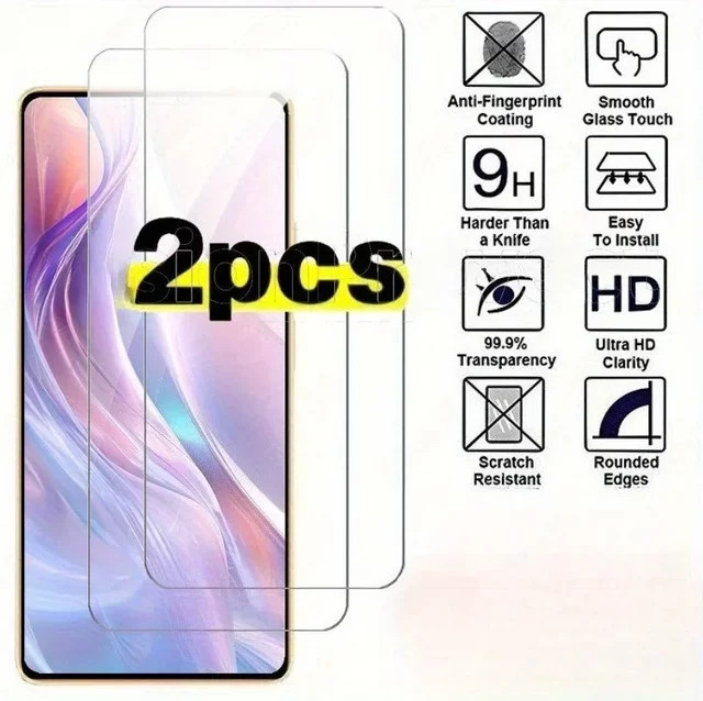 2er-Set Gehärtetes Glas Screen Protector für Xiaomi Redmi Note 14 13 12 11 Pro 4G 5G sowie Redmi 15C 14C 13C 12C in Transparent - Bild 1