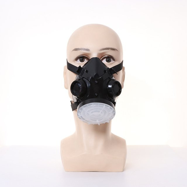 ELESESAFE Halbgesichts-Staubmaske in Schwarz mit Baumwollfilter für Atemschutz gegen Pollen und Staub - Bild 1