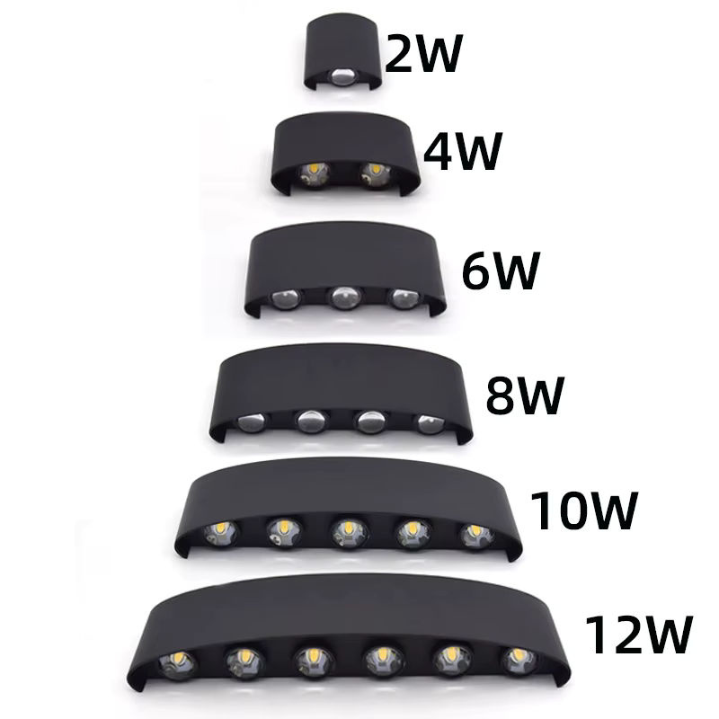CYLRDXK Up and Down LED-Wandleuchte aus Aluminium in Schwarz, wasserdicht IP65 für Innen und Außen - Bild 3
