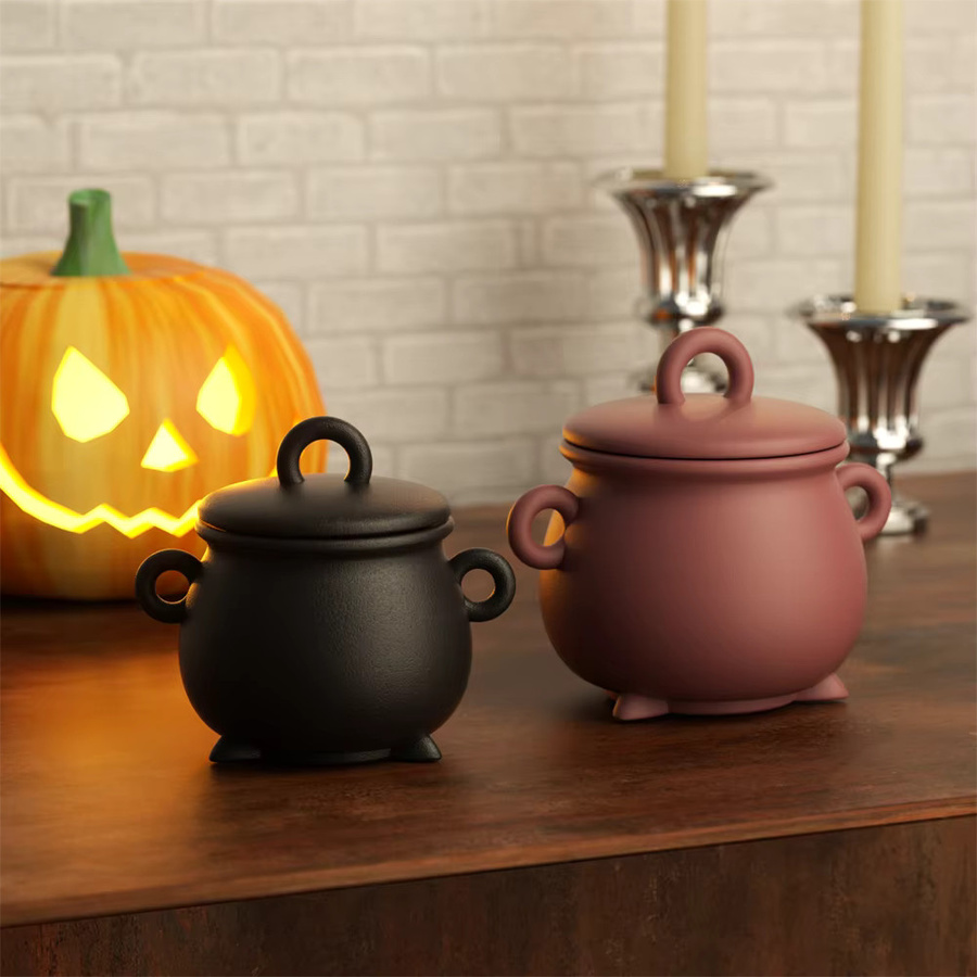 GBhouse Silikonform Nicole Witchlings Cauldron Kerzenglas für DIY Halloween Projekte aus Beton oder Jesmonite - Bild 1