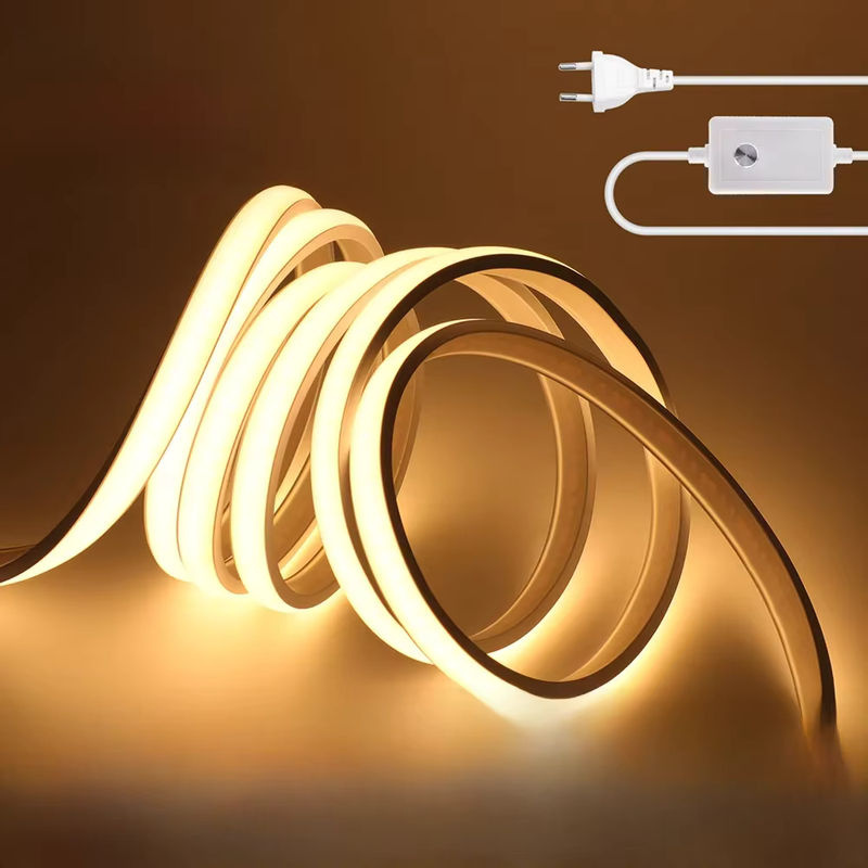 GAHADA Dimmbares COB-LED-Neonstreifenlicht in Weiß mit 288 LEDs, IP68 wasserdichtes Flexband inklusive Netzteil und Dimmerschalter, 220 V - Bild 6