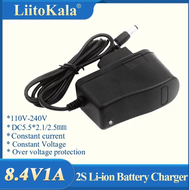 LiitoKala Li-Ion Polymer-Lithium-Batterieladegerät in Schwarz, 8,4 V, 1 A - Bild 1