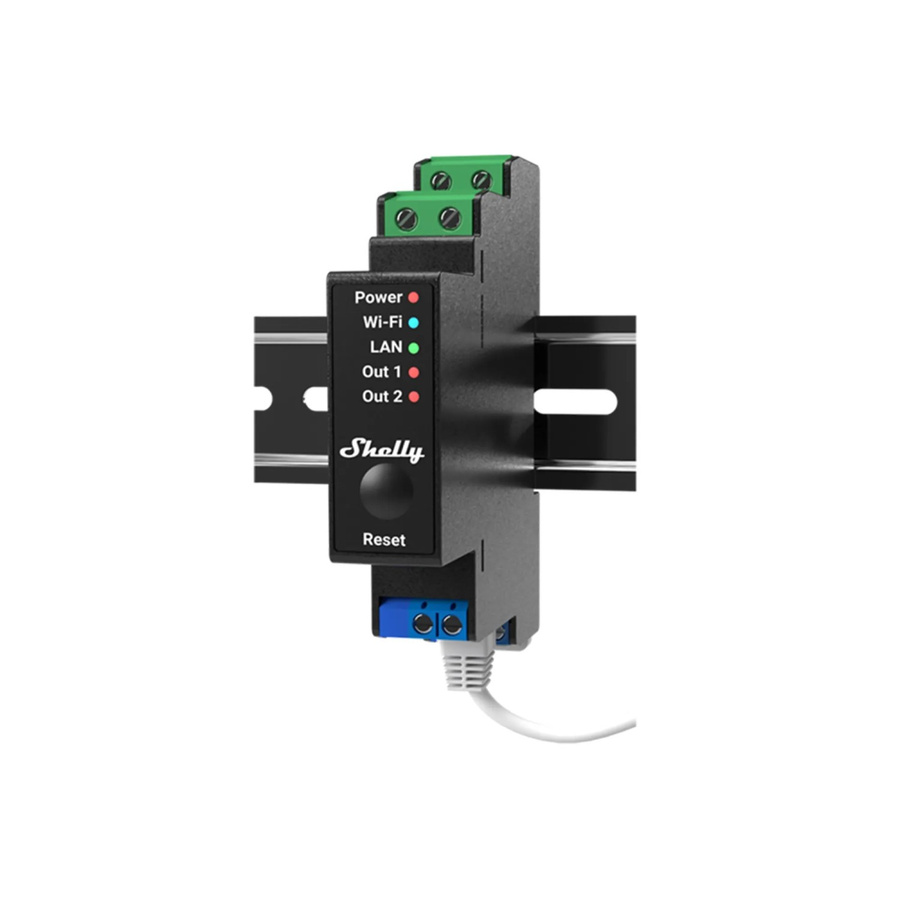 Shelly Pro 2PM 2-Kanal Hutschienen-Relais mit Leistungsmessung, LAN, WLAN und Bluetooth in Schwarz - Bild 3