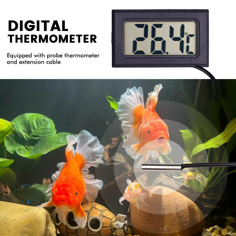 JIECARE Digitales Aquarium-Thermometer mit LCD-Anzeige in Weiß - Bild 3