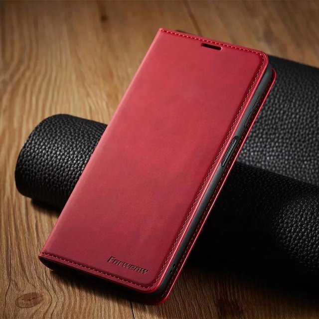Lederhülle Geldbörse für Samsung Galaxy S25 S24 S23 S22 S21 S20 FE Ultra Plus S10 A16 A15 A14 A56 A55 A54 A53 A52s 5G Klapphülle in Rot - Bild 1