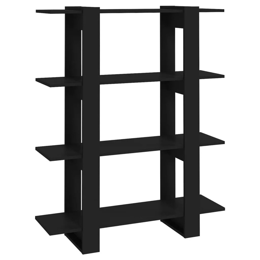 vidaXL Bücherregal und Raumteiler Schwarz B/T/H: 100 x 30 x 123,5 cm - Bild 2