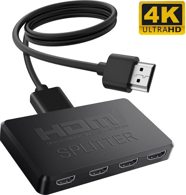 KOJESHUN HDMI Splitter 4x1 auf 4x1 HDMI Switcher für 4K UHD und 2K, Schwarz - Bild 1