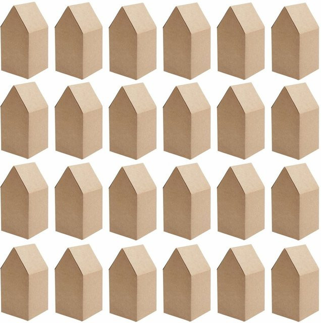 Rico Design Paper Poetry Adventskalender mit vorgestanzten Papphäusern aus Kraftpapier in Braun, B/T/H: 15,0 x 7,5 x 7,5 cm - Bild 1