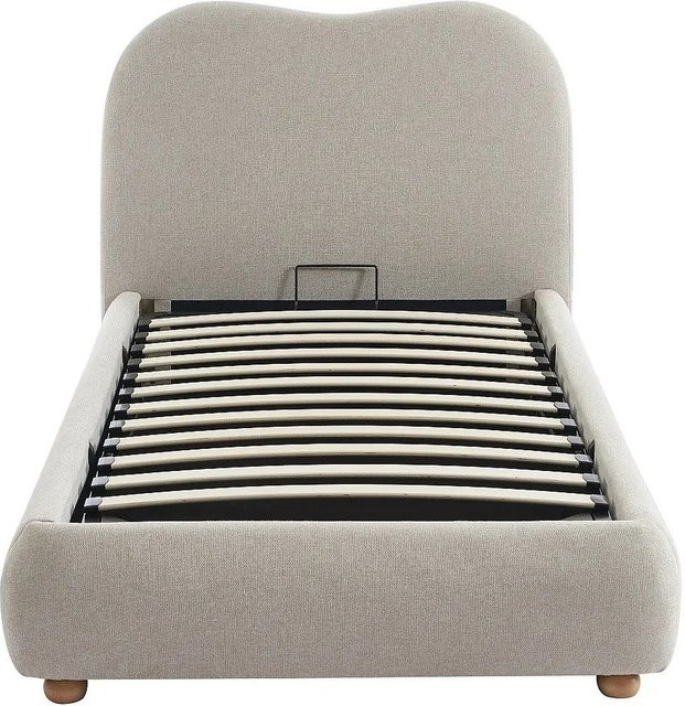 Vente-unique Bett Vanari mit Bettkasten in Beige, B/T/H: 90 x 200 x 111 cm - Bild 1