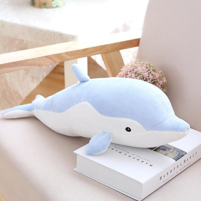 Yiran toy Delfin Plüschtier, Grau Rosa Blau, ab 14 Jahre - Bild 1