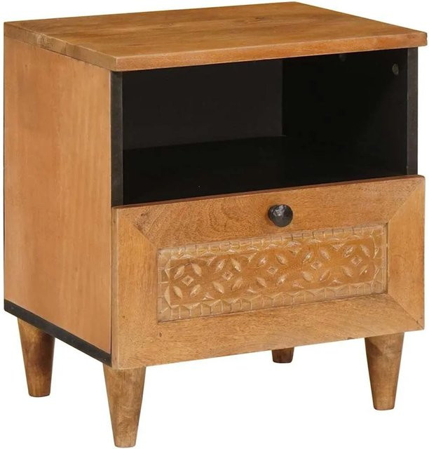 vidaXL Nachttisch aus massivem Mangoholz in Hellbraun, B/T/H: 40 x 33 x 46 cm - Bild 1