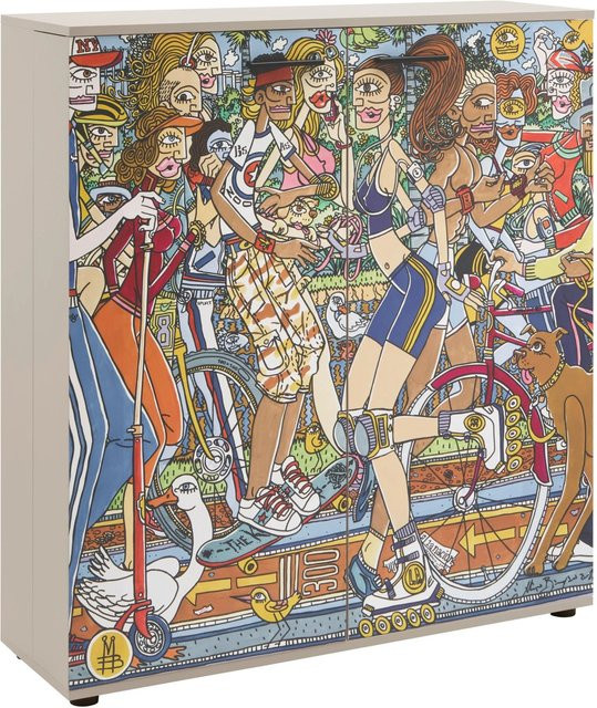 Mömax Schuhschrank Move Multicolor mit Scharniertüren und Regalböden, B/T/H: 110 x 34 x 100 cm - Bild 1
