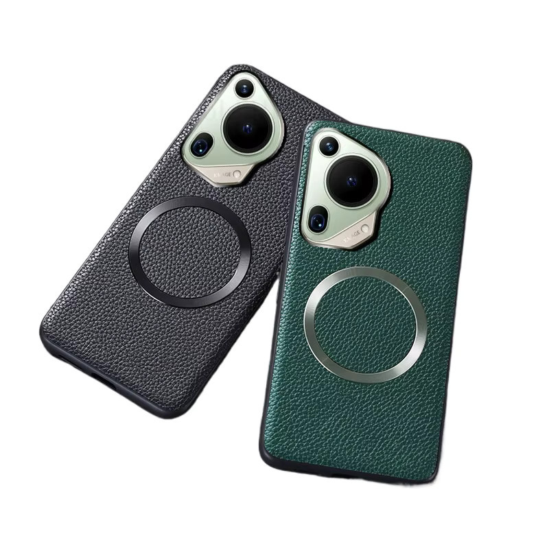 Magnetische Leder-Schutzhülle für Huawei Pura 70 Ultra und Huawei Mate 70 Pro in Schwarz mit Magsafe-Kompatibilität und Schnellladefunktion - Bild 3