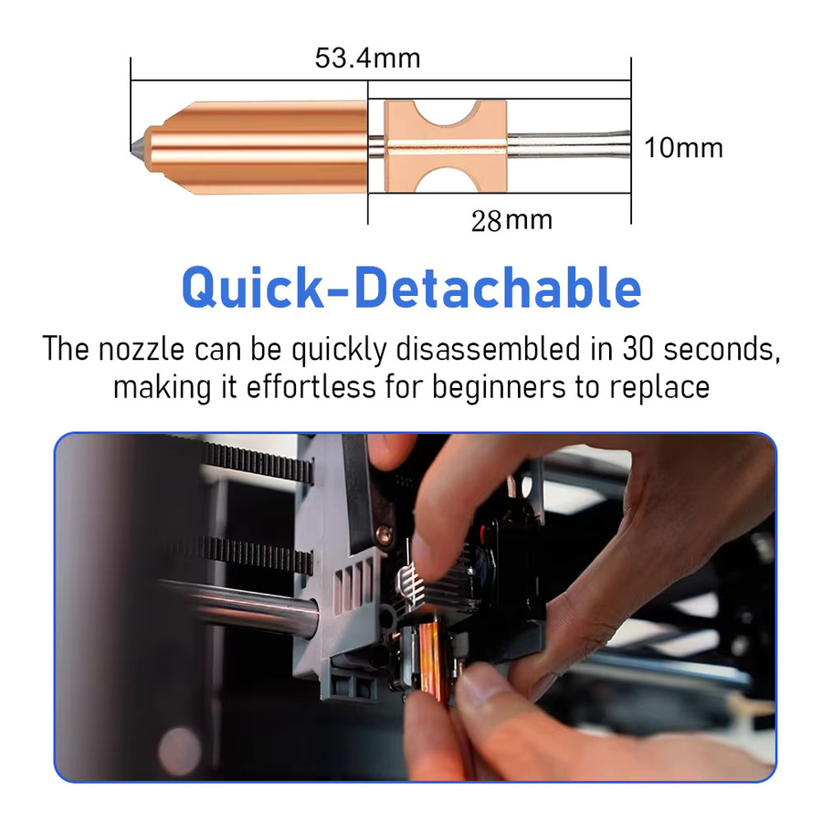 Flashforge AD5X Schnellwechsel-Düsen-Kit mit 0,25 mm, 0,4 mm und 0,6 mm Düsen, Bürste und Silikonabdeckung für Hotend und Extruder - Bild 3