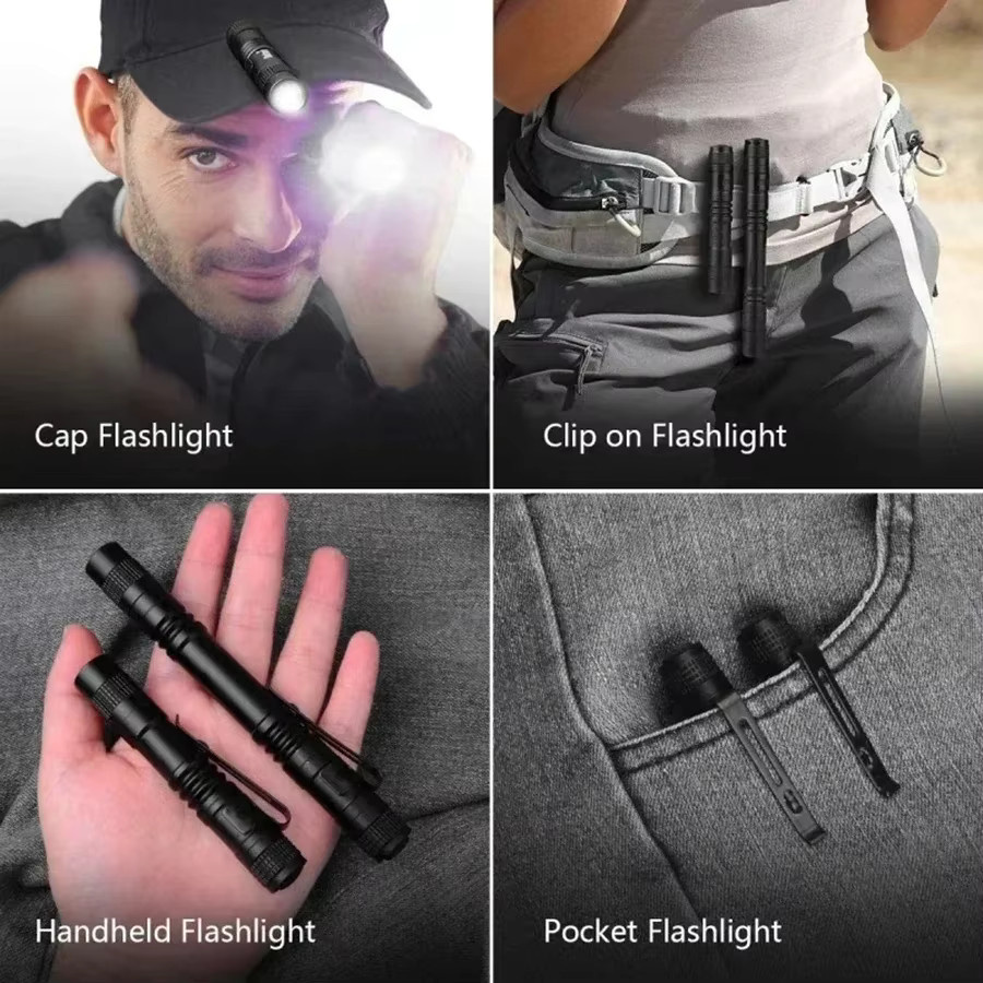 KDULIT LED Stift-Taschenlampe in Schwarz mit weißem Licht, tragbare Mini-Taschenlampe für Mediziner und Outdoor-Aktivitäten, Höhe: 13 cm - Bild 3
