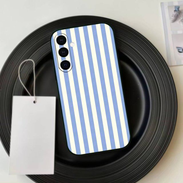 Silikon Handyhülle mit gestreiftem Color-Blocking Kunstmuster für Samsung Galaxy A53 5G in Blau - Bild 1