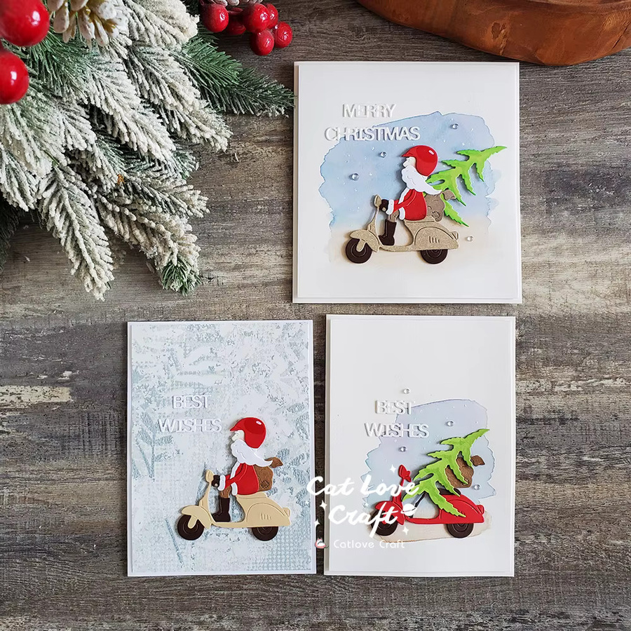 Catlove Weihnachtliche Santa Claus Metall-Schablonen für Scrapbooking und DIY-Bastelarbeiten in Multicolour - Bild 2