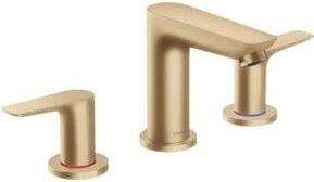 Hansgrohe Waschtischarmatur Talis E 3-Loch-Armatur mit zwei Griffen in Brushed Bronze und Pop-up-Abfluss - Bild 1