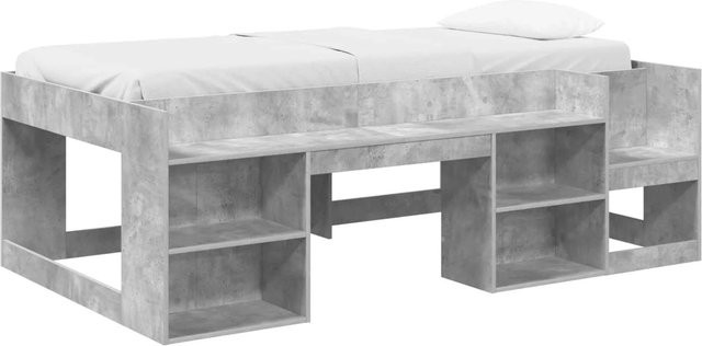 vidaXL Kinderbettgestell mit Stauraum in Betongrau, B/T/H: 100 x 200 x 65 cm - Bild 1