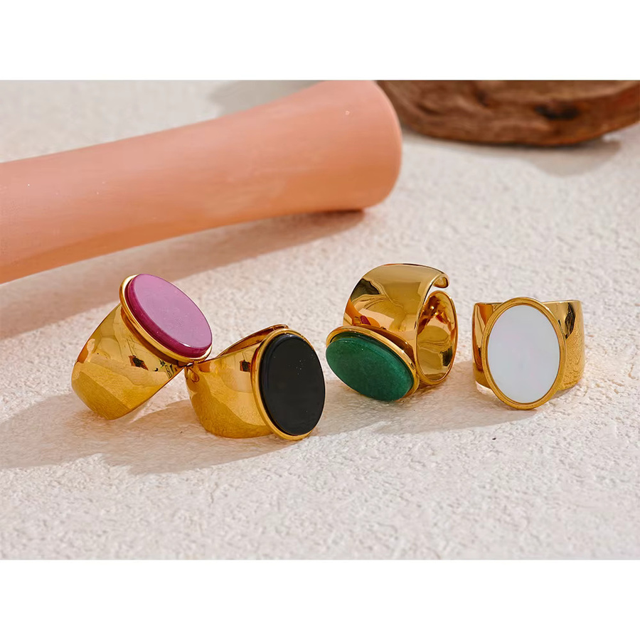 Yhpup Ring, Edelstahl, PVD vergoldet, Goldfarbe, Unisex - Bild 3
