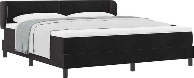 vidaXL Boxspringbett mit Matratze in Schwarz aus Samt, B/T/H: 180 x 200 x 185 cm - Bild 1