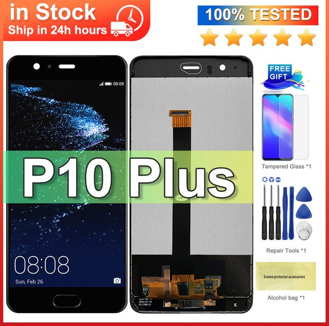 Huawei P10 Plus Ersatz LCD Display mit 5,5 Zoll Touch Screen Digitizer in Weiß für VKY-L09 und VKY-L29 - Bild 1