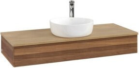 V&B Waschtischunterschrank Antao ohne Frontstruktur in Walnuss Braun, B/T/H: 120 x 50 x 50 cm - Bild 1